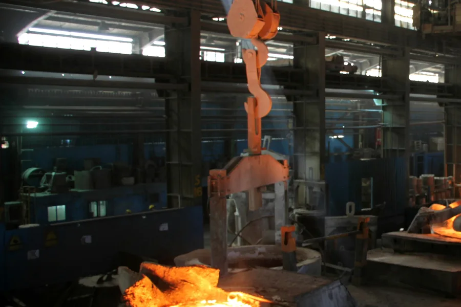 Interior of a steel mill